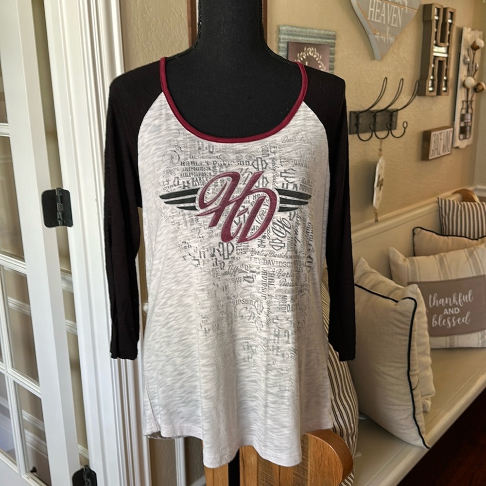 EUC Harley 3/4 sleeve top.